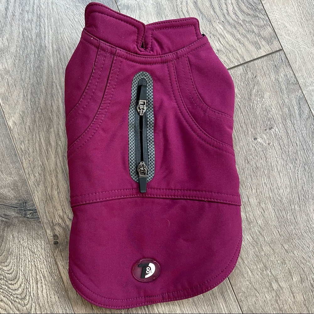 Purple winter dog jacket (toy breed)